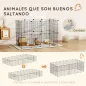 Jaula para Animales Pequeños Valla Metálica Modular para Mascotas con Puerta y Paneles de Acero 120x60x80 cm Negro