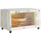 Mini Horno Eléctrico 9L Horno Eléctrico Sobremesa 750W con Temperatura Ajustable Temporizador 35x24,6x20 cm Blanco Crema