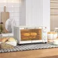Mini Horno Eléctrico 9L Horno Eléctrico Sobremesa 750W con Temperatura Ajustable Temporizador 35x24,6x20 cm Blanco Crema