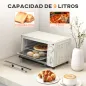 Mini Horno Eléctrico 9L Horno Eléctrico Sobremesa 750W con Temperatura Ajustable Temporizador 35x24,6x20 cm Blanco Crema