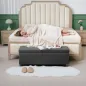 Banco Almacenaje Capacidad de 84 L 112x42x40 cm Tapizado en Pana Pie de Cama para Sala de Estar Dormitorio Gris