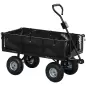 Carrito de Jardín con Ruedas Grandes Bolsa Impermeable Removible y Mango Giratorio Carga 300 kg 105x51x54 cm Negro