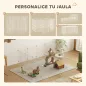 Jaula para Animales Pequeños Valla Metálica Modular para Mascotas con Puerta Rampa y Paneles de ABS 146x73x73 cm Blanco