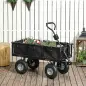 Carrito de Jardín con Ruedas Grandes Bolsa Impermeable Removible y Mango Giratorio Carga 300 kg 105x51x54 cm Negro