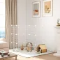Jaula para Animales Pequeños Valla Metálica Modular para Mascotas con Puerta Rampa y Paneles de ABS 146x73x73 cm Blanco