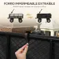 Carrito de Jardín con Ruedas Grandes Bolsa Impermeable Removible y Mango Giratorio Carga 300 kg 105x51x54 cm Negro