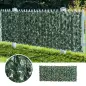 Seto Artificial Ocultación Jardín en Rollo 2,4x1 m Valla de Privacidad de Hiedra Artificial para Balcón Exterior