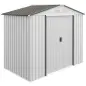 Caseta de Jardín 213x130x185 cm Cobertizo Metálico de Exterior para Almacenamiento de Herramientas Blanco Caseta de Jardín 213x130x185 cm Cobertizo Metálico de Exterior para Almacenamiento de Herramientas Blanco