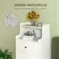 Cómoda con 3 Cajones y 2 Estantes Abiertos Diseño Moderno y Antivuelco para Dormitorio o Salón 47x29x95cm Blanco Veteado