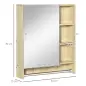 Armario de Baño de Pared con Espejo Estantes Ajustables y Toallero Diseño Compacto para Lavabo o WC 60x15x70 cm Roble