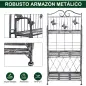 Soporte para Plantas Plegable de 3 Niveles con Estructura de Metal Soporte para Macetas Gris Plateado