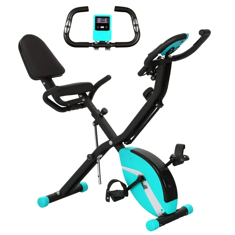 Bicicleta Estática Plegable Silenciosa con Resistencia Magnética Monitor LCD y Bandas para Brazos 43x97x109 cm Verde Bicicleta Estática Plegable Silenciosa con Resistencia Magnética Monitor LCD y Bandas para Brazos 43x97x109 cm Verde