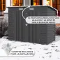 Caseta de Jardín Exterior 2,7m² 249x121x183 cm con Doble Puerta 2 Ventilaciones y Pestillo Gris