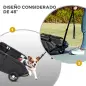 Cochecito para Mascotas con Barra de Empuje Ajustable Diseño Abierto Cojín y Ruedas 53x45x28 cm Negro