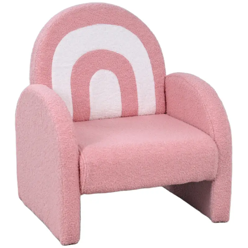 Sofá Infantil con Respaldo en Forma de Arcoíris Mini Sofá de Tejido Suave de Borreguito para Niños 45x41x52 cm Rosa Sofá Infantil con Respaldo en Forma de Arcoíris Mini Sofá de Tejido Suave de Borreguito para Niños 45x41x52 cm Rosa