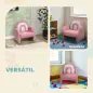 Sofá Infantil con Respaldo en Forma de Arcoíris Mini Sofá de Tejido Suave de Borreguito para Niños 45x41x52 cm Rosa