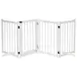 Barrera de Seguridad para Perros Plegable con Puerta y Cierre de Seguridad para Pasillos y Puertas 237,5x36x80 cm Blanco