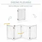 Barrera de Seguridad para Perros Plegable con Puerta y Cierre de Seguridad para Pasillos y Puertas 237,5x36x80 cm Blanco