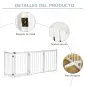 Barrera de Seguridad para Perros Plegable con Puerta y Cierre de Seguridad para Pasillos y Puertas 237,5x36x80 cm Blanco