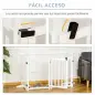 Barrera de Seguridad para Perros Plegable con Puerta y Cierre de Seguridad para Pasillos y Puertas 237,5x36x80 cm Blanco