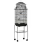 Jaula para Pájaros con Ruedas Comederos Perchas Columpio y Bandeja Extraíble 50,5x41x163 cm Negro Jaula para Pájaros con Ruedas Comederos Perchas Columpio y Bandeja Extraíble 50,5x41x163 cm Negro