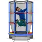 Cama Elástica Infantil Trampolín para Niños de 3-6 Años con Red de Seguridad Carga 45 kg Ø140x190 cm Multicolor