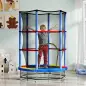 Cama Elástica Infantil Trampolín para Niños de 3-6 Años con Red de Seguridad Carga 45 kg Ø140x190 cm Multicolor