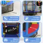 Cama Elástica Infantil Trampolín para Niños de 3-6 Años con Red de Seguridad Carga 45 kg Ø140x190 cm Multicolor
