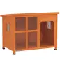 Caseta para Perros Exterior con Techo Asfáltico Abatible Puerta con Cortina y Base Extraíble 90x62x71 cm Madera Natural