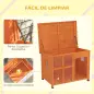 Caseta para Perros Exterior con Techo Asfáltico Abatible Puerta con Cortina y Base Extraíble 90x62x71 cm Madera Natural