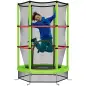 Cama Elástica Infantil Trampolín para Niños de 3-6 Años con Red de Seguridad Carga 45 kg Ø140x190 cm Verde