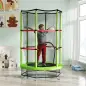 Cama Elástica Infantil Trampolín para Niños de 3-6 Años con Red de Seguridad Carga 45 kg Ø140x190 cm Verde