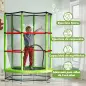 Cama Elástica Infantil Trampolín para Niños de 3-6 Años con Red de Seguridad Carga 45 kg Ø140x190 cm Verde