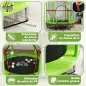 Cama Elástica Infantil Trampolín para Niños de 3-6 Años con Red de Seguridad Carga 45 kg Ø140x190 cm Verde