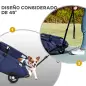 Cochecito para Mascotas con Barra de Empuje Ajustable Diseño Abierto Cojín y Ruedas 53x45x28 cm Azul Oscuro