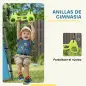 Columpio Infantil 3 en 1 con Tienda Anillas y Altura Ajustable para Niños de 3-8 Años Estructura Metálica 283x180x182 cm