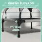 Cama para Perros Elevada con Toldo Marco de Acero y Bolsa de Transporte para Interior y Exterior 76x61x69,5 cm Gris