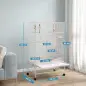Jaula para Pájaros con Ruedas Bandeja Extraíble Puertas Comederos Perchas y Estante Inferior 79x49x133 cm Blanco