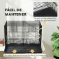 Jaula para Pájaros con Divisor 4 Comederos 4 Perchas Bandeja Extraíble para Loros Canarios Periquitos 94x57x57 cm Negro