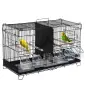 Jaula para Pájaros con Divisor Ganchos Superiores Puertas Comederos Perchas y Bandeja Extraíble 59,5x26,5x39,5 cm Negro Jaula para Pájaros con Divisor Ganchos Superiores Puertas Comederos Perchas y Bandeja Extraíble 59,5x26,5x39,5 cm Negro