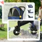 Cochecito para Perros Pequeños Plegable con Cesta de Almacenaje Capota Ajustable y 2 Ruedas Universales 81x48x99 cm Azul
