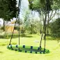 Columpio Infantil Redondo de 100 cm para Jardín con Altura Ajustable y Soporte de 150 kg Ø100x180 cm Azul y Verde