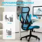 Silla de Oficina Giratoria con Altura Ajustable Reposabrazos Abatibles y Función de Basculante Carga 120 kg Azul Claro Silla de Oficina Giratoria con Altura Ajustable Reposabrazos Abatibles y Función de Basculante Carga 120 kg Azul Claro