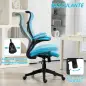 Silla de Oficina Giratoria con Altura Ajustable Reposabrazos Abatibles y Función de Basculante Carga 120 kg Azul Claro Silla de Oficina Giratoria con Altura Ajustable Reposabrazos Abatibles y Función de Basculante Carga 120 kg Azul Claro