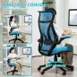 Silla de Oficina Giratoria con Altura Ajustable Reposabrazos Abatibles y Función de Basculante Carga 120 kg Azul Claro Silla de Oficina Giratoria con Altura Ajustable Reposabrazos Abatibles y Función de Basculante Carga 120 kg Azul Claro