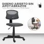 Silla de Oficina sin Brazos Silla de Escritorio Giratoria con Respaldo de Malla Transpirable Altura Ajustable Gris