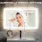 Espejo de Baño LED 100x60 cm con Luz Retroiluminado Antivaho Brillo Ajustable Montaje Vertical u Horizontal Espejo de Baño LED 100x60 cm con Luz Retroiluminado Antivaho Brillo Ajustable Montaje Vertical u Horizontal