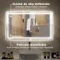 Espejo de Baño LED 100x60 cm con Luz Retroiluminado Antivaho Brillo Ajustable Montaje Vertical u Horizontal Espejo de Baño LED 100x60 cm con Luz Retroiluminado Antivaho Brillo Ajustable Montaje Vertical u Horizontal