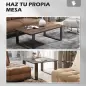 Conjunto de 2 Patas para Mesa Patas de Diseño Rectangular con Tornillos Incluidos para Mesa DIY 70x41 cm Negro