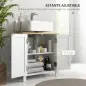 Mueble bajo Lavabo Mueble de Lavabo con Pie con 2 Puertas 2 Mangos y Estante Ajustable sin Lavabo 60x30x60 cm Blanco